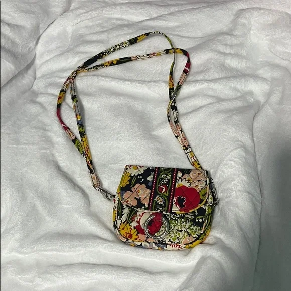 Vera Bradley Floral Crossbody Bag in Red and Green