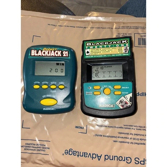 2 Vtg Radica Blackjack 21 Game Model 2850 Electronic handheld Game Tested
