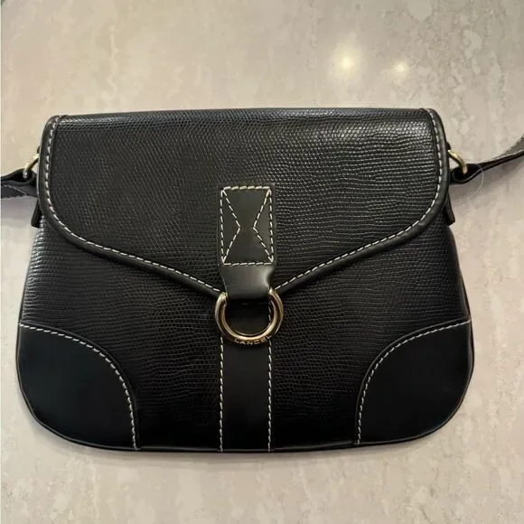 BEAUTIFUL LANCEL ELSA BLACK LEATHER CROSSBODY