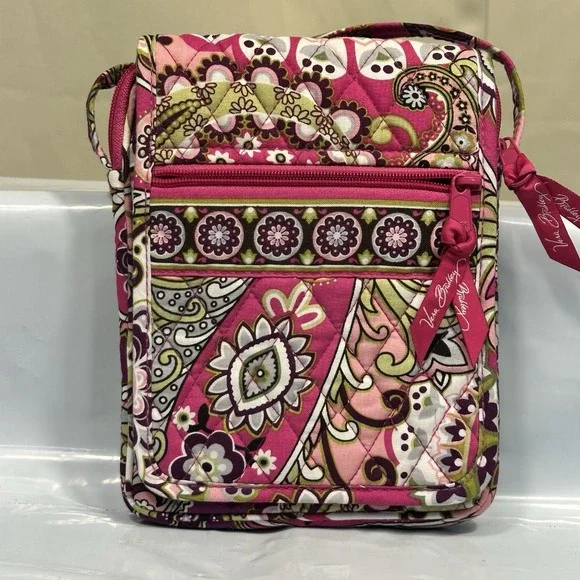 VERA BRADLEY Mini Hipster Quilted Crossbody Purse in Very Berry Paisley