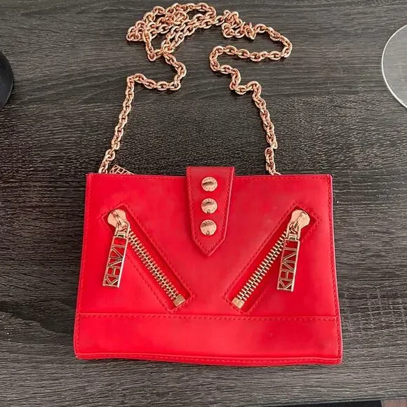 Kenzo Red Crossbody with Rose gold hardware
