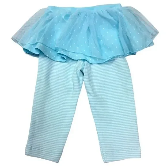 CARTER’S Tulle Polka Dot Tutu Skirt Striped Leggings Infant Girl SIZE 9 Months