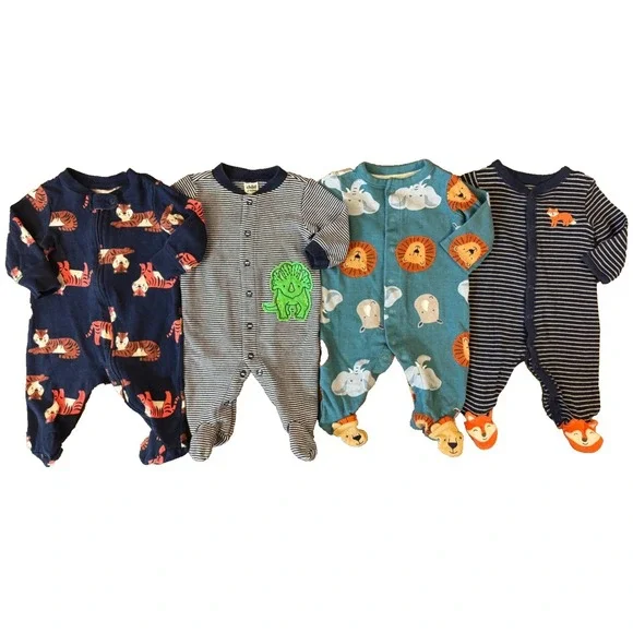 Carters Baby‎ Boy 3 Months Footed Sleepers Rompers Outfits Pajamas Clothes Tiger
