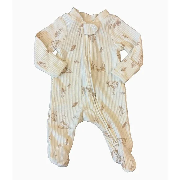 Carters Preemie Baby Boy Girl Sleeper Outfit Romper‎ Doll Neutral Colors Ribbed