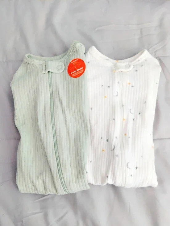 Carters 2-Pack Baby Zipper Feet Unisex Pajamas Baby Size 6 Months NWT Travel