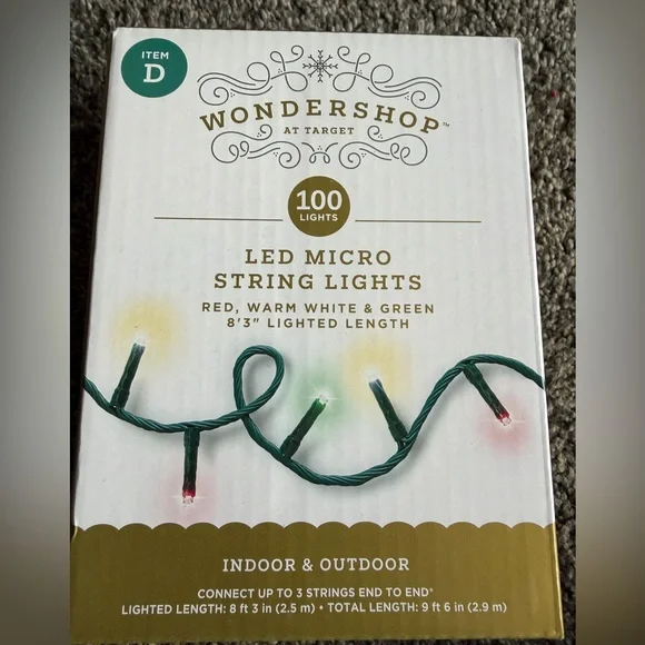 Wondershop LED Micro String Lights - Red, Warm White, Green D