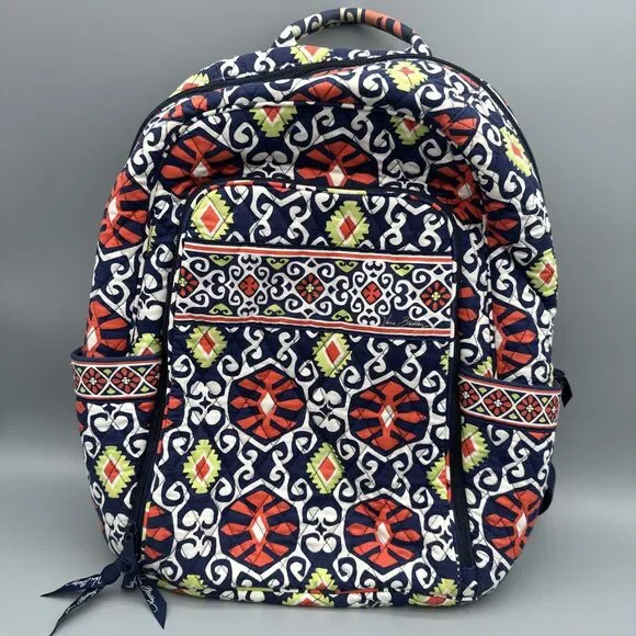 Vera Bradley Backpack Large Laptop Bag Sun Valley Floral Pattern Retired