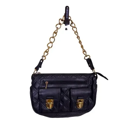 Atmosphere Black Handbag Gold Hardware Going Out Purse Minimalist Evening Bag