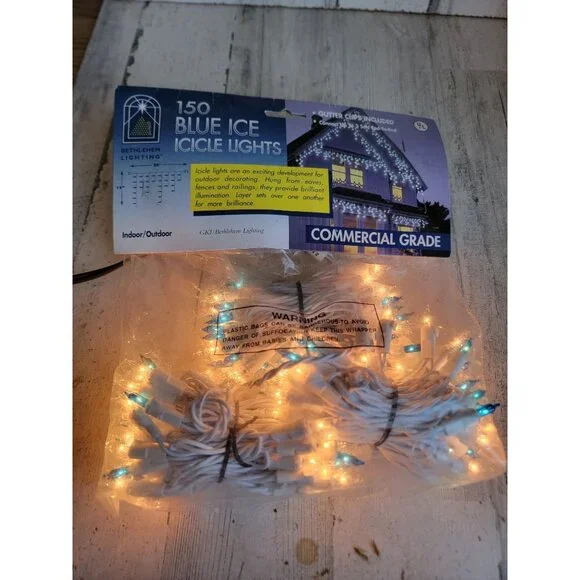 Blue 150 ice icicle light home decor xmas hanging‎