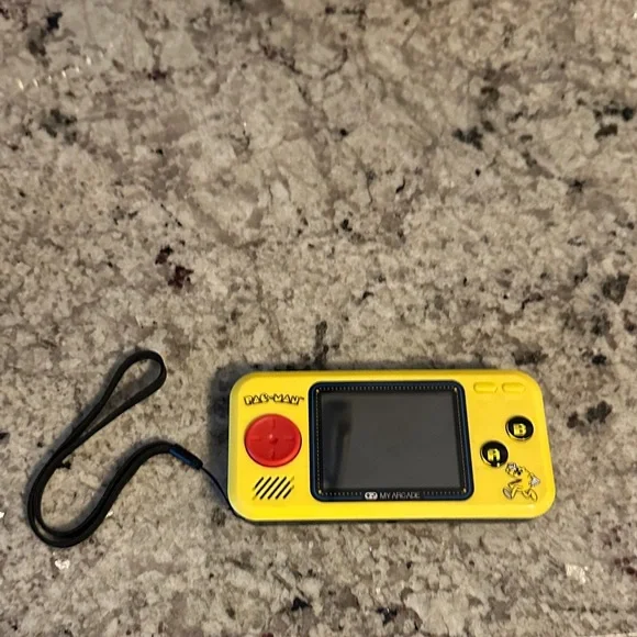 Arcade Pac-Man Handheld Console - Bright Yellow - For Parts ONLY Screen Cracked.
