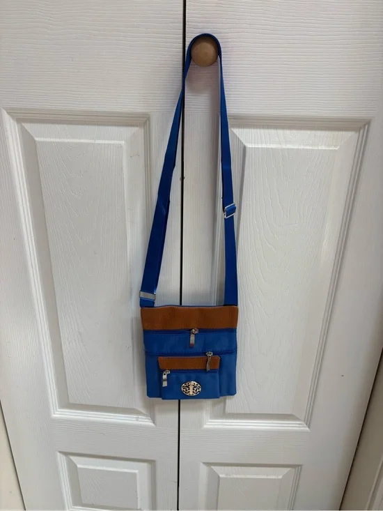 Blue and Brown Crossbody Bag