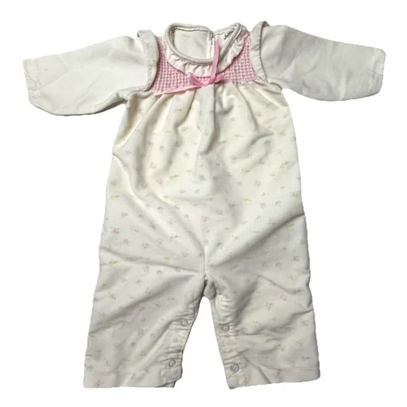 Vintage Carter's Baby Outfit Size 3 Months One-Piece‎ Floral Smocked Made in USA