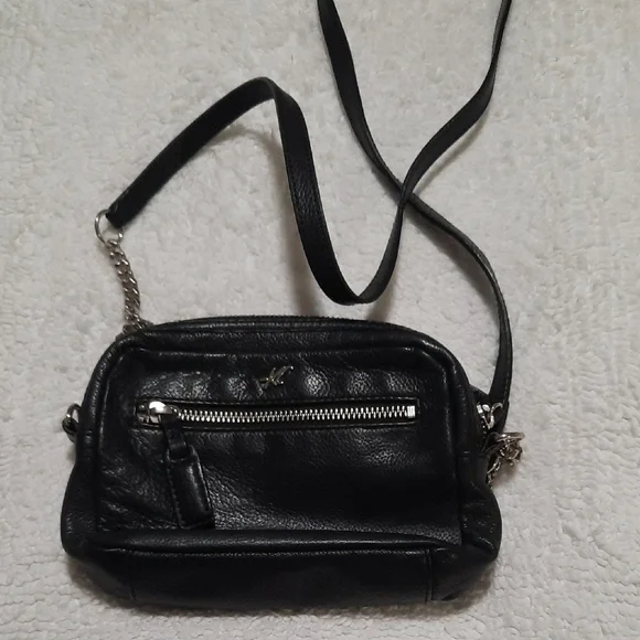 Kenneth Cole Black Leather Crossbody Bag
