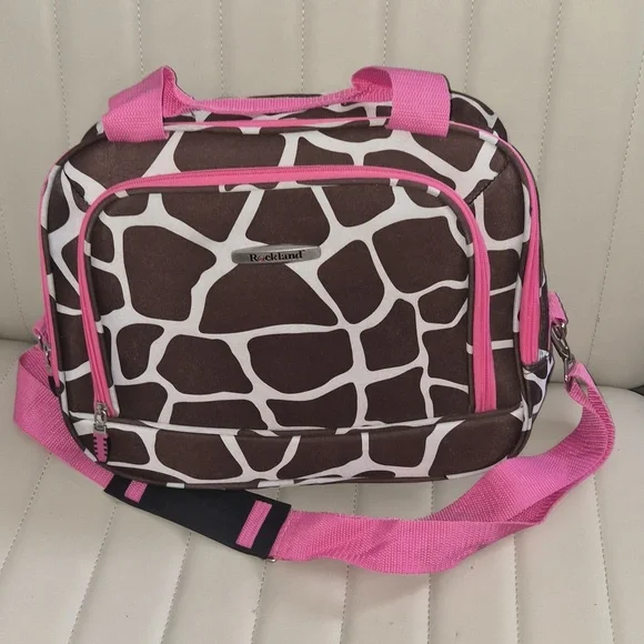 Pink & Brown Giraffe-Print Crossbody Bag Rockland Travel Bag