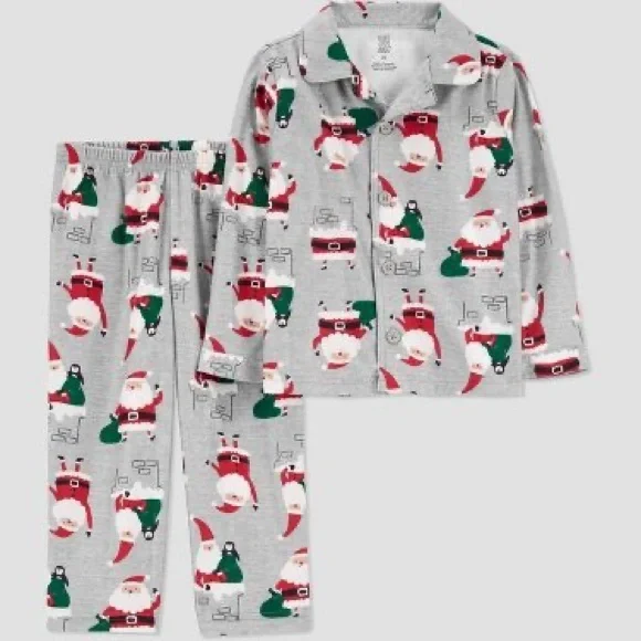 Carter's Just One You Toddler Boys' Santa Coat Pajama Set - Gray nwt Christmas