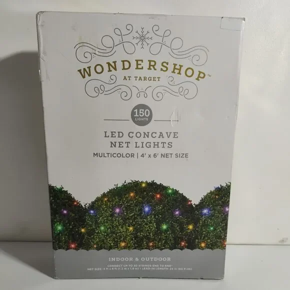 Wondershop 4' x 6'  150  LED  Multicolor Net Christmas Lights