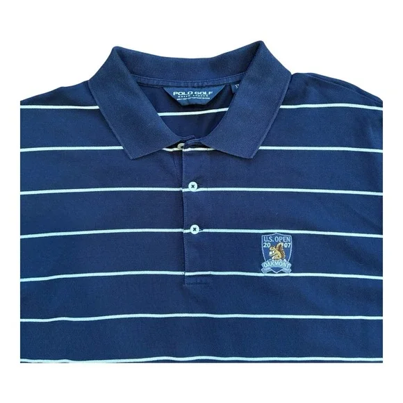 Polo Golf Ralph Lauren Mens XL Navy Blue U.S.‎ Open 2007 Oakmont