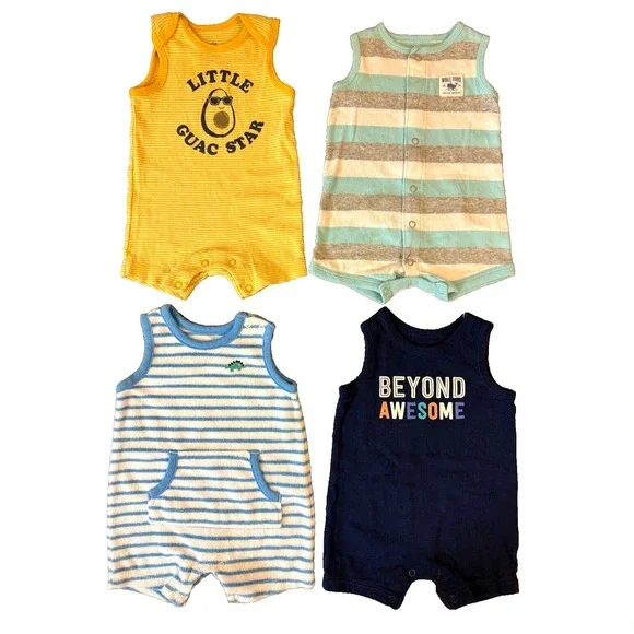 Carters‎ Baby Boy 3 Months Outfits Clothes Lot Bundle Rompers Shorts Guac Star