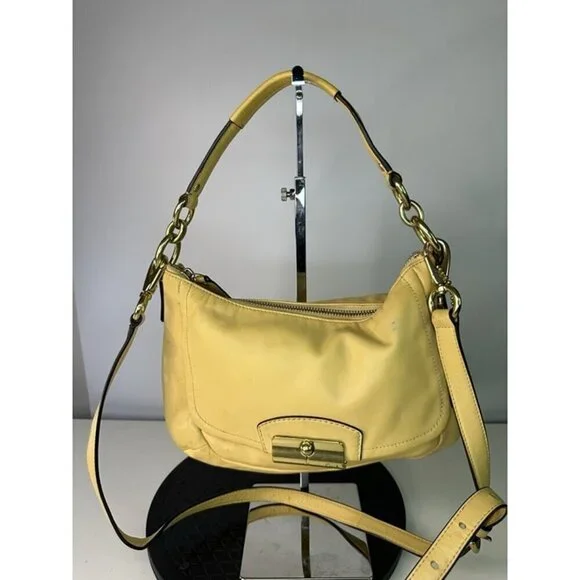 Coach Kristin Buttercup Yellow Leather Convertible Crossbody Shoulder Bag F22308