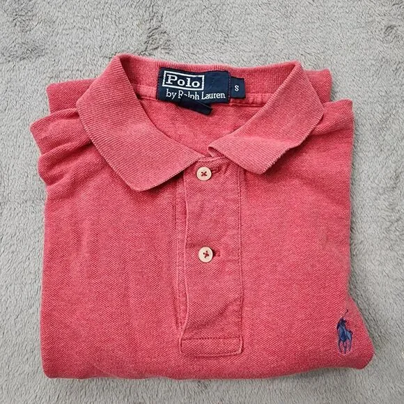 VTG Polo Ralph Lauren Shirt Mens Small 100% Cotton Red 90s Pony