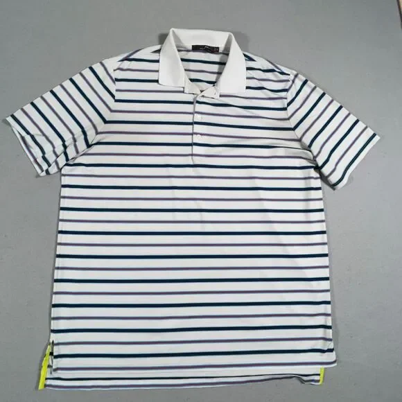 Ralph Lauren RLX Polo Shirt Men‎ XL Extra Large Striped Stretch Golf Summer