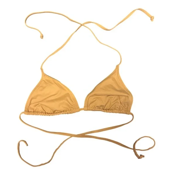 Skims Light Brown Triangle Tie String Bikini Top, Size Medium