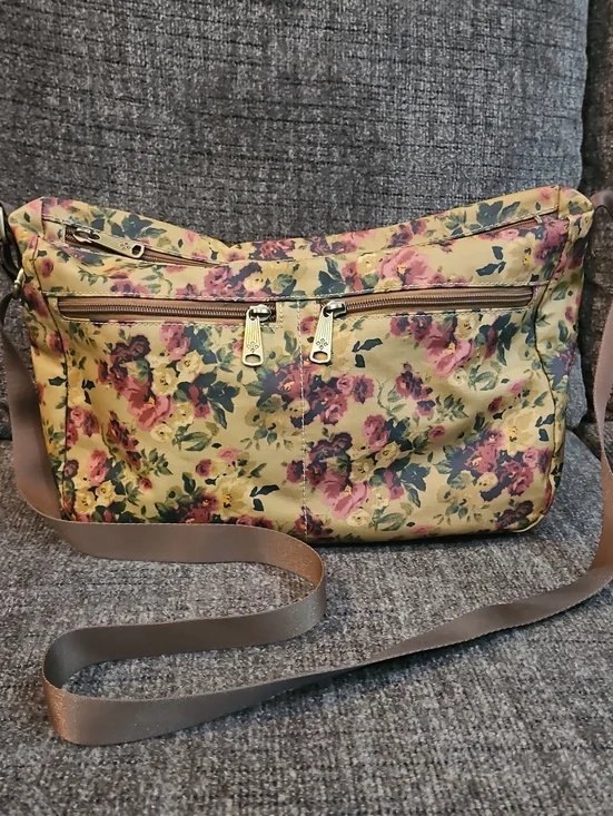 Patricia Nash Large Floral Antique Rose Crossbody Bag - Pink Floral Print