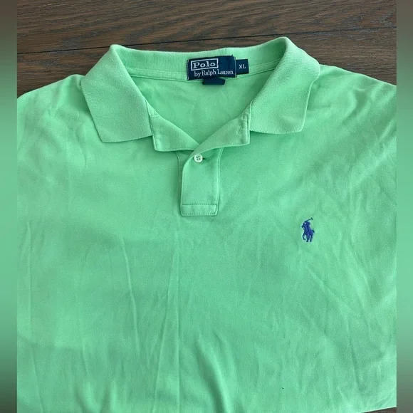 Ralph‎ Lauren Light Green Cotton Polo Size XL Gently Worn