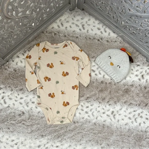Carter’s Turkey pumpkin set unisex baby 6 months Thanksgiving holiday party fall