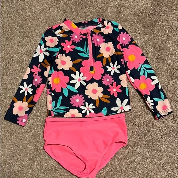 Carter’s Floral Kids Swim Set - Pink and Blue