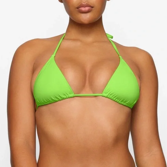 SKIMS Neon Green Triangle Swim Top L NEW