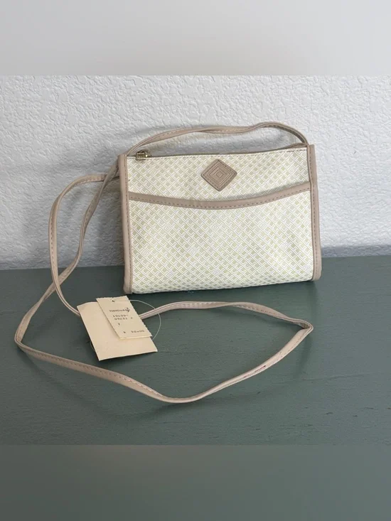 NWT Deadstock Vintage 1980s Liz Claiborne Monogram Grid Crossbody Bag