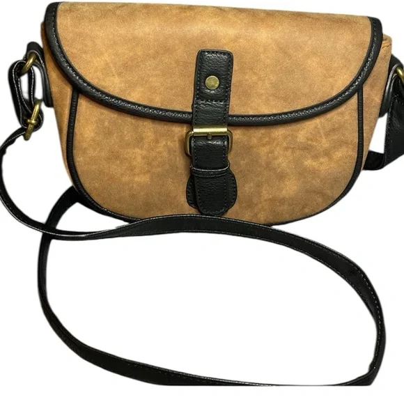 G.H. Bass Genuine Leather Crossbody Purse Brown Small USA