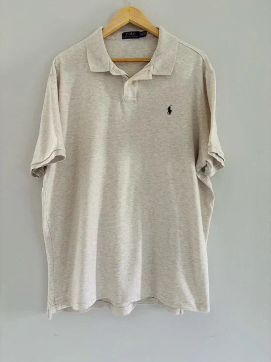 Ralph Lauren Polo Shirt in Light Gray with Navy Pony