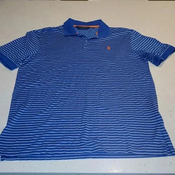 MENS Ralph Lauren Golf Polo 100% Supima Cotton L Striped