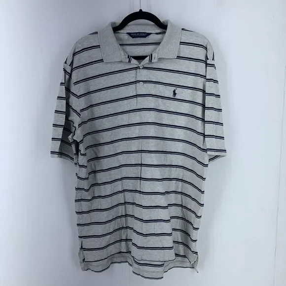 Polo Golf Ralph Lauren‎ Mens Large Shirt Pima Cotton Preppy Stripes Casual
