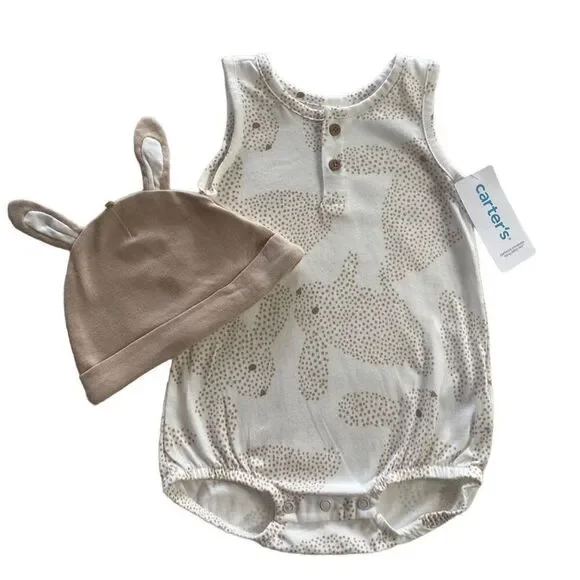 CARTER’S 12M 2Piece Bunny Bodysuit and Matching Bunny Hat