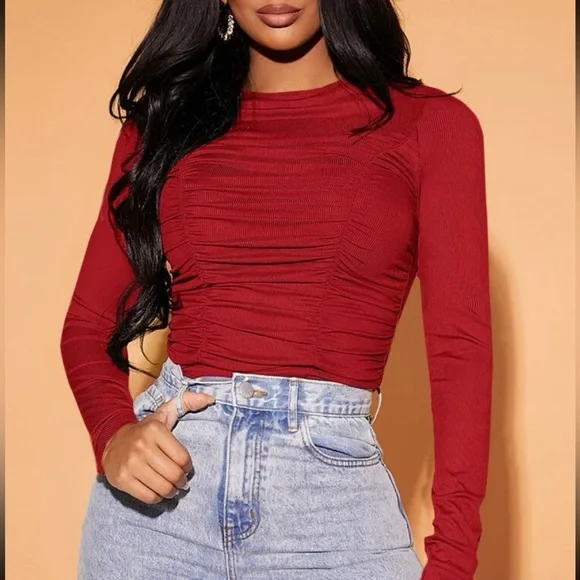 Boho ruched form fitted top