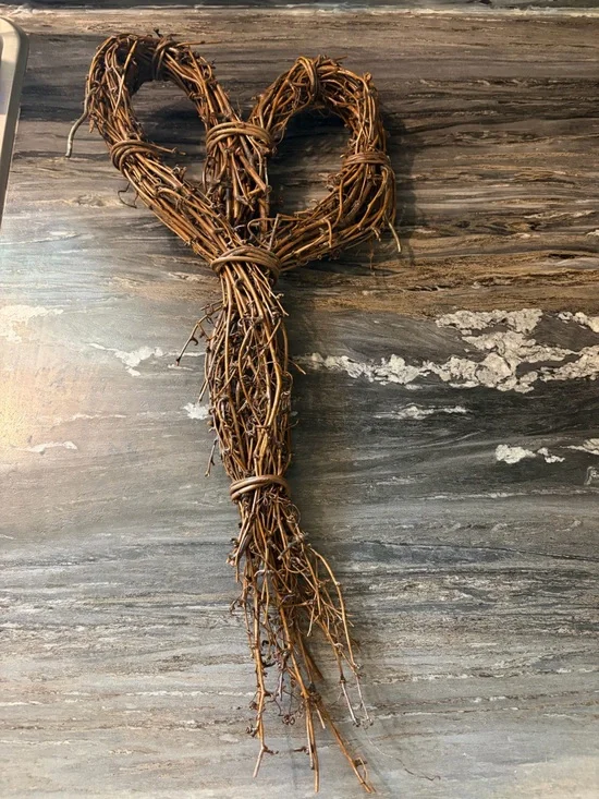 Rustic Grapevine Heart Wall Hanging Primitive Farmhouse Cottage Decor