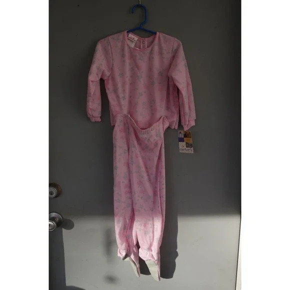 Vintage NWT Carter's 90s Romper Sleeper Footed‎ 3t Pink Floral NEW DARLING