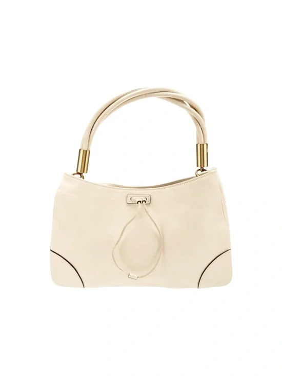 GUCCI Cream Calf Skin Leather Drawstring Hobo Shoulder Bag 109147