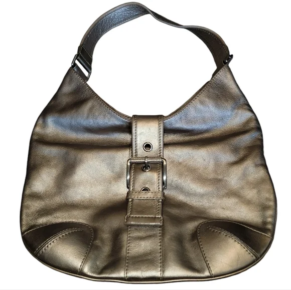 VTG Michael Michael Kors Gold Metallic Leather Boho Handbag