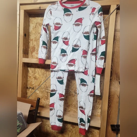 Carters NWT‎ 2pc Childrens Festive Santa Kids Pajamas Size 12