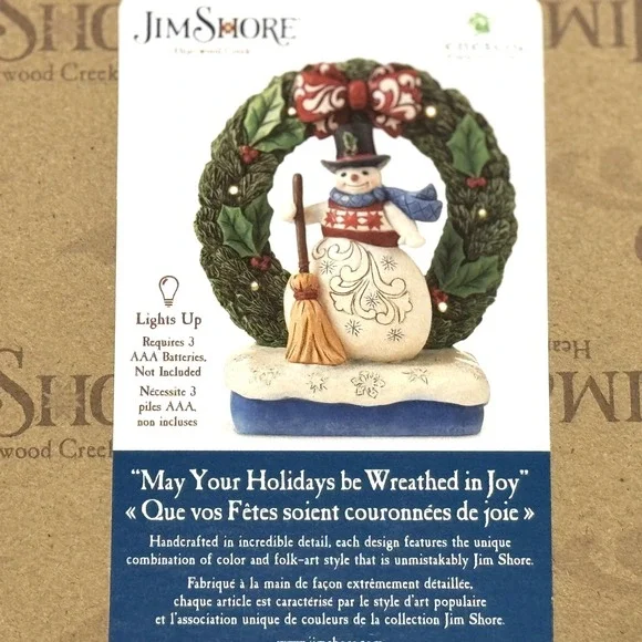 Jim Shore 6013744 May Your Holidays be Wreathed in Joy BRAND NEW in BOX