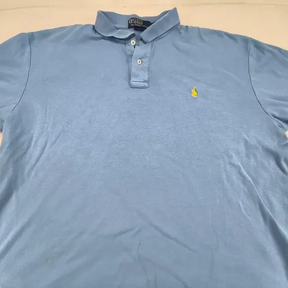 Polo by Ralph Lauren Collared Polo Shirt Mens Size Extra Large XL Blue Yellow