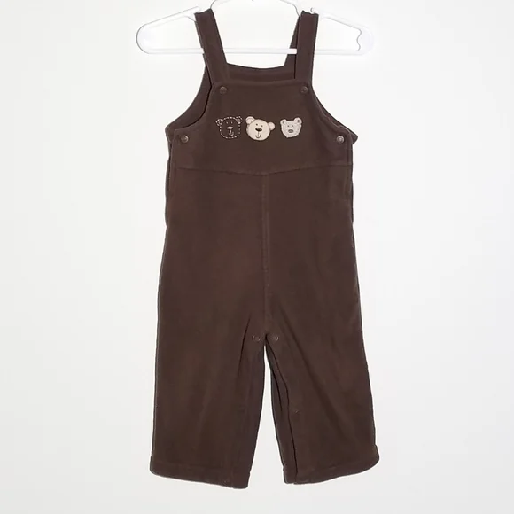 Carter's Fleece Bear Overalls 9m