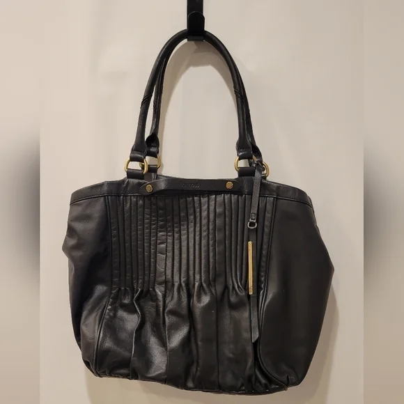 Ella Moss Black Leather Handbag/Shoulder bag