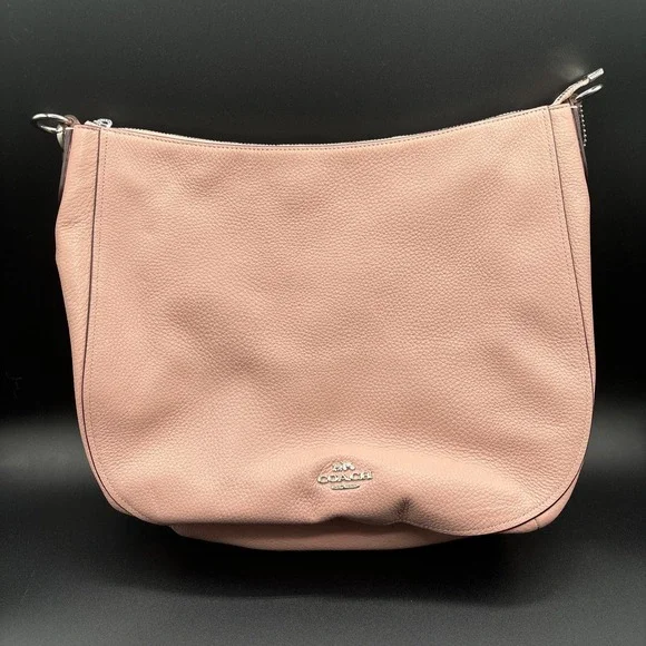 Coach Elle Hobo Bag F31399 Pebbled Leather Baby Light Pink Crossbody Hang Tag
