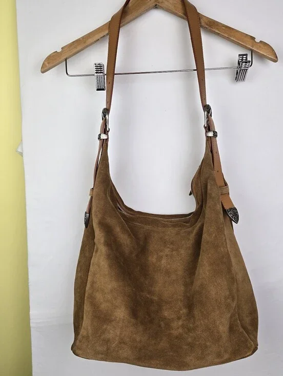 Sundance suede hobo Western Belt Buckle Strap Italy Made. Purse
