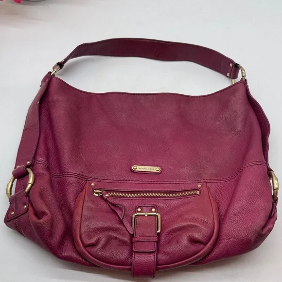 Michael Kors Wine Leather Hobo Bag As Is condition MCB9577S
